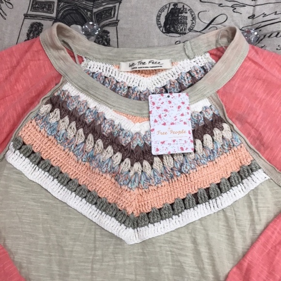 Free People Spring Bound Crochet Paneled Shirt - Picture 3 of 7